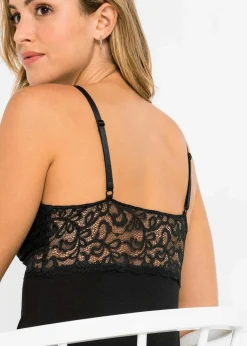 bonprix Wäsche·Corsagen & Negligés|Wäsche·Dessous^Negligé aus softem Viskose-Mix schwarz