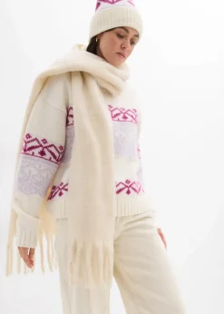 bonprix Bekleidung·Umstandsmode|Pullover & Strickjacken^Norweger-Pullover perlweiß bedruckt