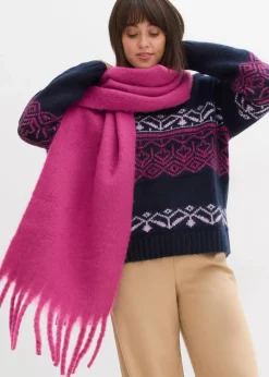 bonprix Bekleidung·Umstandsmode|Pullover & Strickjacken^Norweger-Pullover dunkelblau bedruckt