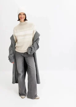 bonprix Bekleidung·Umstandsmode|Bekleidung·Jeans^Norweger-Pullover sand norwegermuster