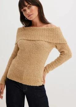 bonprix Bekleidung·Jeans|Pullover & Strickjacken^Off Shoulder Pullover latte macchiato