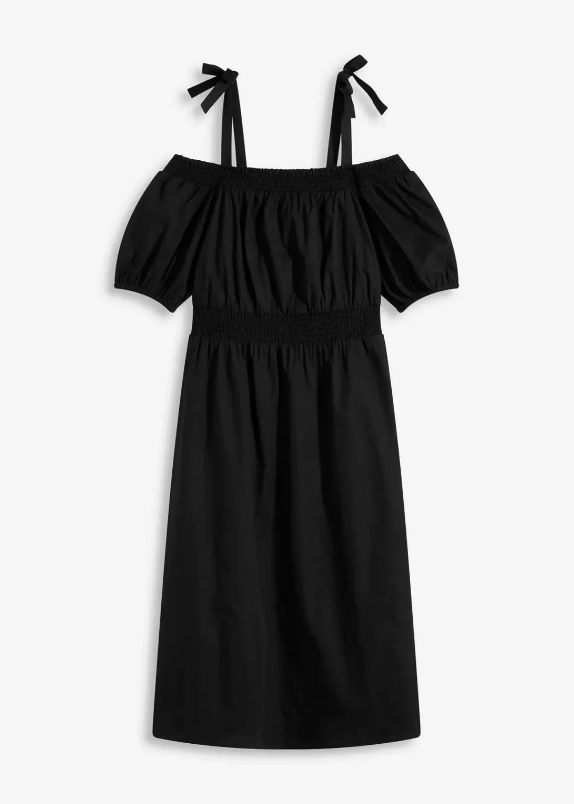 bonprix Bekleidung·Pullover & Strickjacken|Kleider^Off-Shoulder-Kleid aus reiner Bio-Baumwolle schwarz