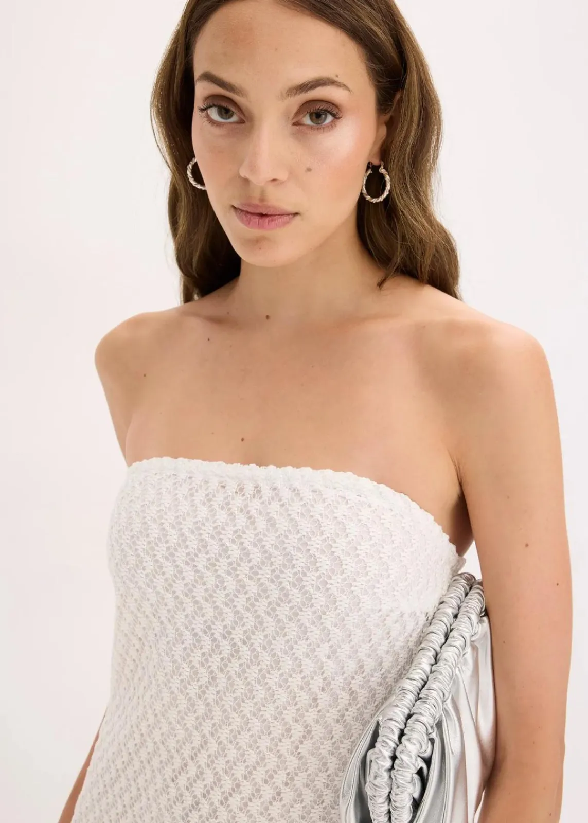 bonprix Kleider^Off-Shoulder-Kleid mit Spitze weiß