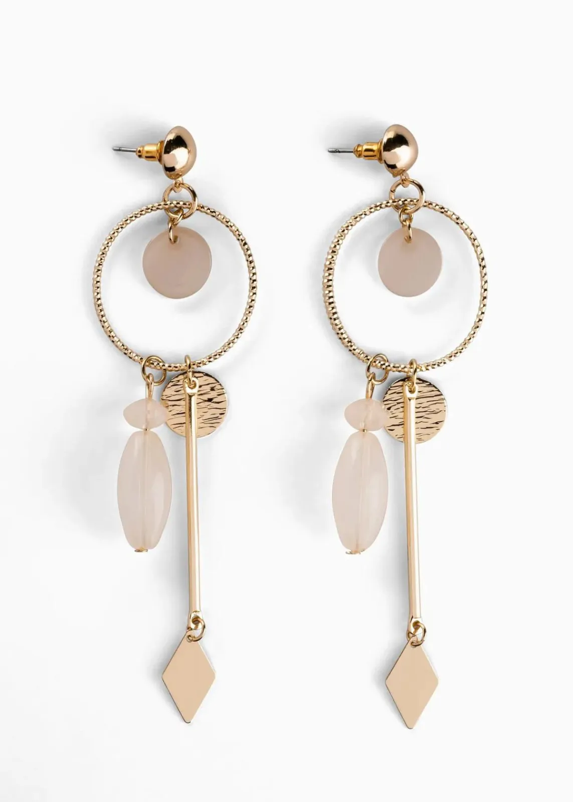 bonprix Schmuck|Schuhe & Accessoires In Spezialgrößen·Schmuck^Ohrstecker hellgoldfarben/creme