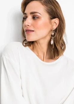 bonprix Schmuck|Schuhe & Accessoires In Spezialgrößen·Schmuck^Ohrstecker hellgoldfarben/creme