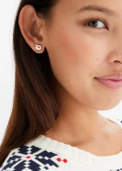bonprix Schmuck|Schuhe & Accessoires In Spezialgrößen·Schmuck^Ohrstecker (8-tlg. Set) goldfarben