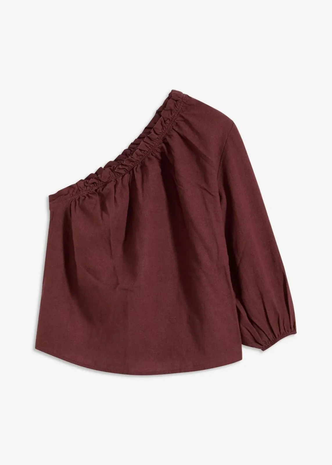 bonprix Blusen & Tuniken^One-Shoulder Bluse mit Leinenanteil kaffeebraun