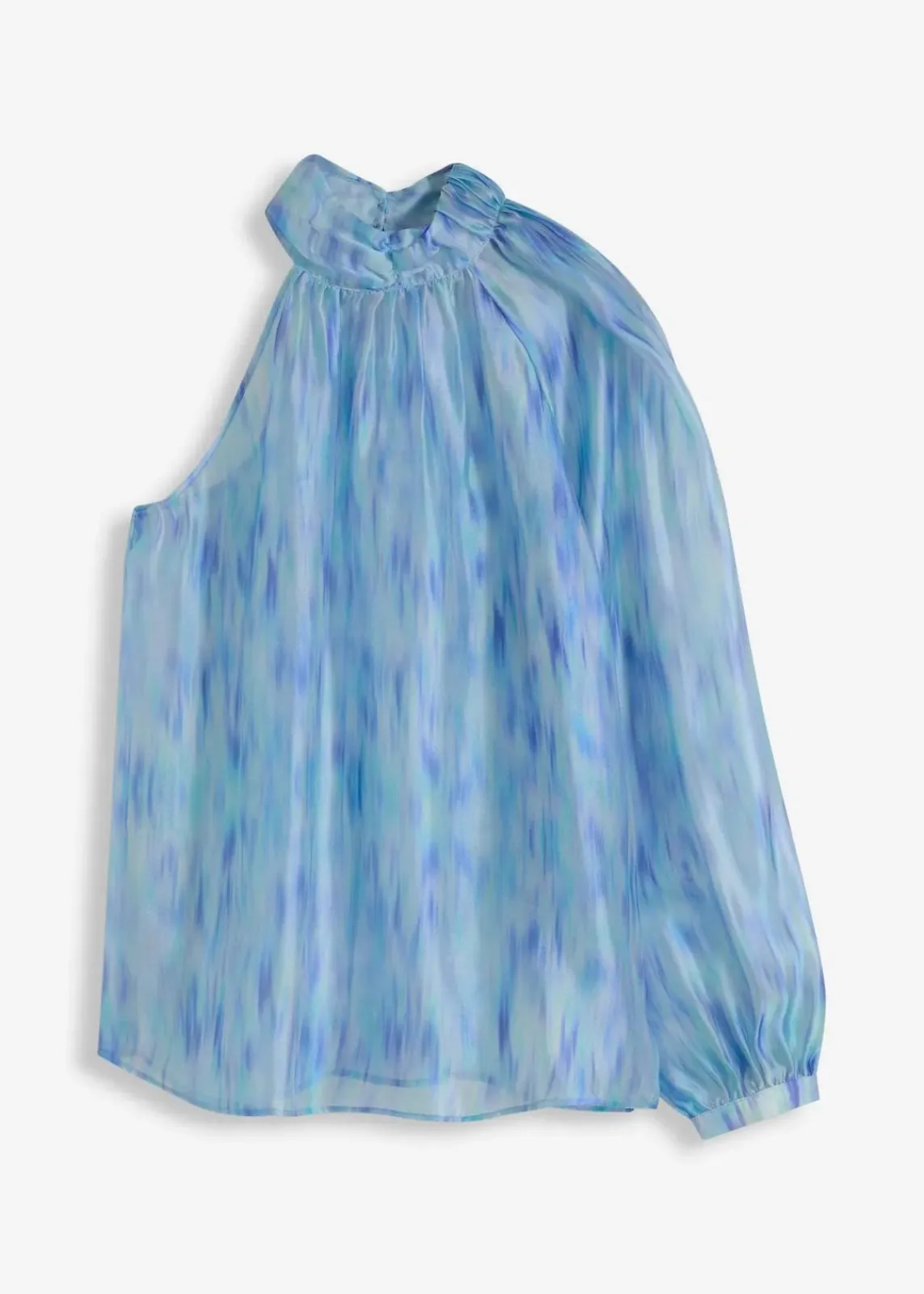 bonprix Blusen & Tuniken^One-Shoulder Chiffonbluse mit leichter Transparenz blau bedruckt