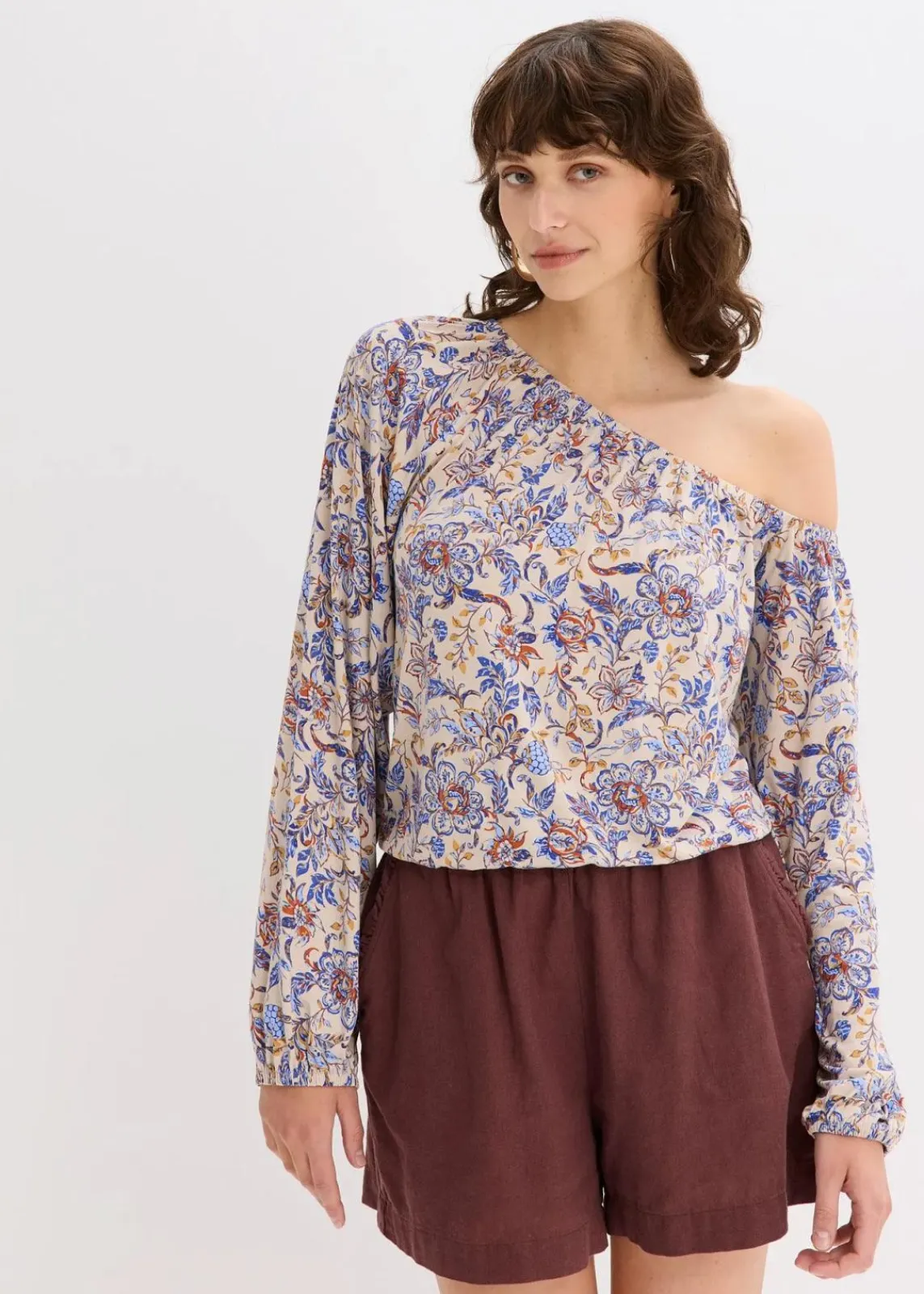 bonprix Shirts & Tops^One-Shoulder-Shirt hellsand floral