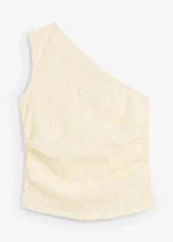 bonprix Shirts & Tops^One-Shoulder-Top in Struktur Optik cremeweiß