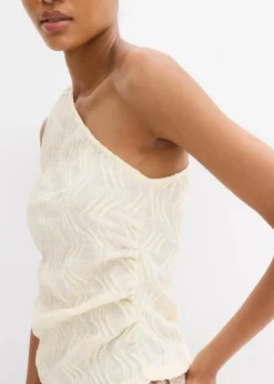 bonprix Shirts & Tops^One-Shoulder-Top in Struktur Optik cremeweiß