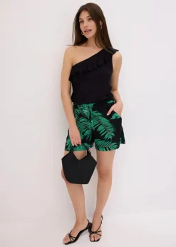 bonprix Shirts & Tops^One-Shoulder-Top mit Volant aus softem Viskose-Mix schwarz