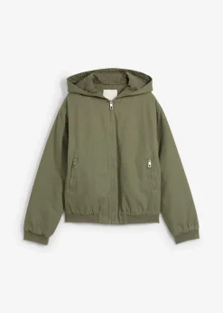 bonprix Jacken & Mäntel^Outdoorjacke aus reiner Baumwolle schlammgrün
