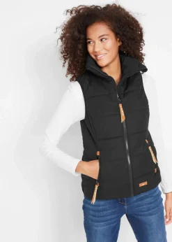 bonprix Bekleidung·Hosen^Outdoor-Weste mit Stehkragen schwarz
