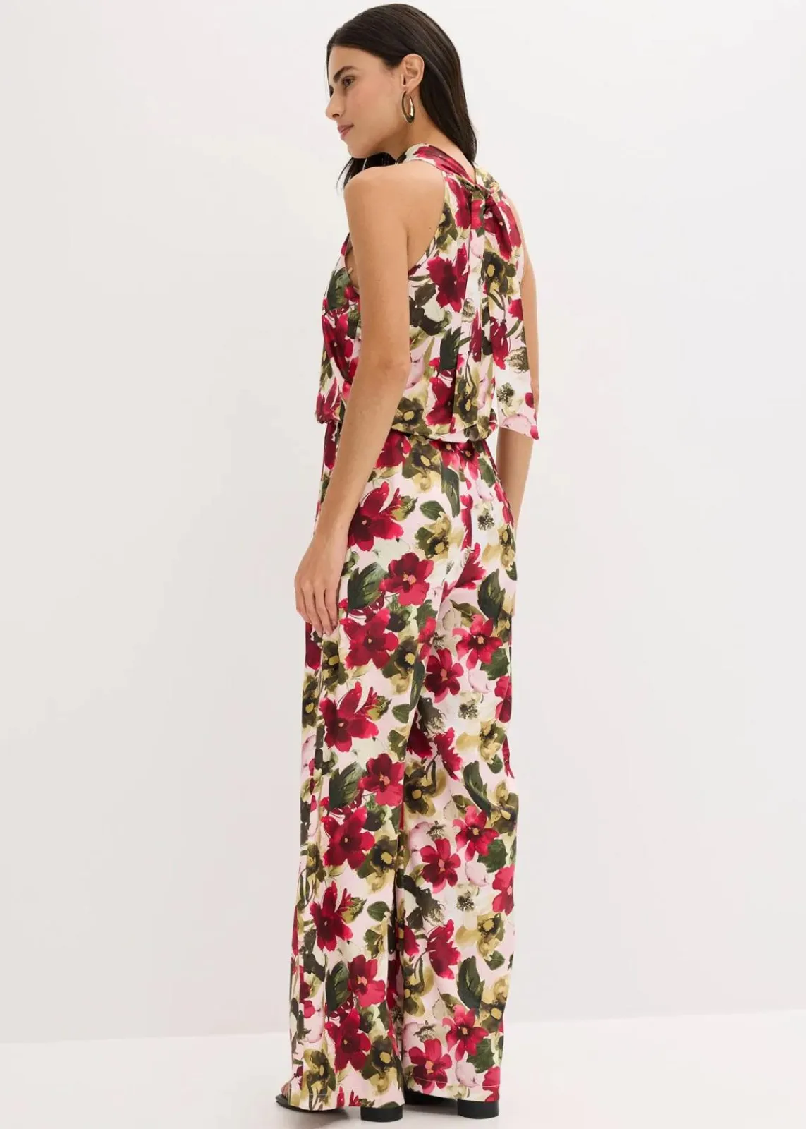 bonprix Bekleidung·Homewear|Festliche Mode^Overall aus glänzendem Satin rot geblümt