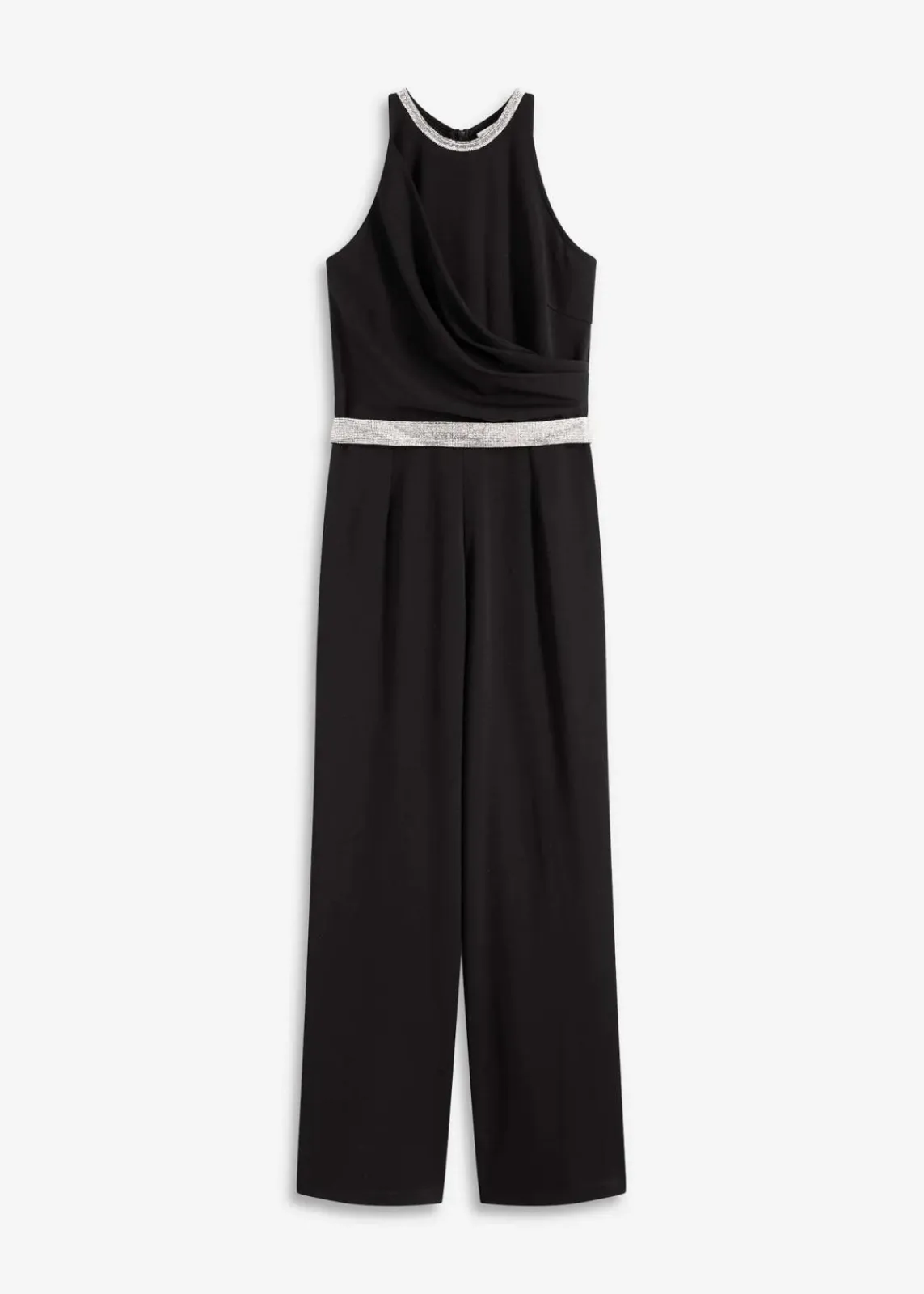 bonprix Bekleidung·Homewear|Festliche Mode^Overall aus strukturiertem Crepe schwarz