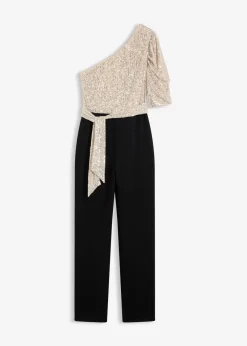 bonprix Bekleidung·Homewear|Jumpsuits^Overall mit Pailletten schwarz / silber