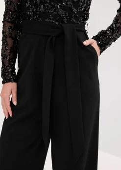 bonprix Bekleidung·Homewear|Festliche Mode^Overall mit Paillettenstickerei schwarz