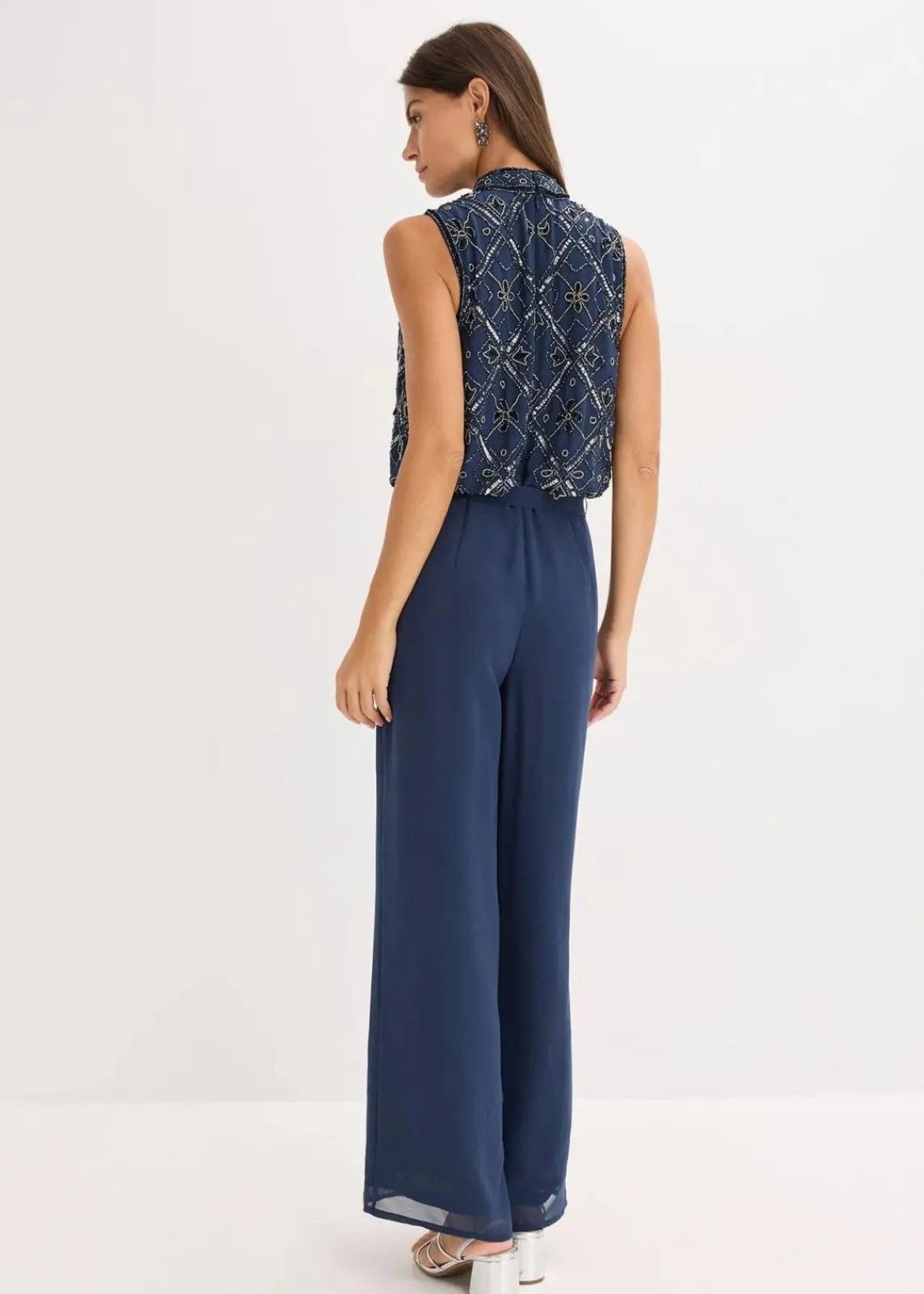 bonprix Bekleidung·Homewear|Festliche Mode^Overall mit Perlenstickerei dunkelblau