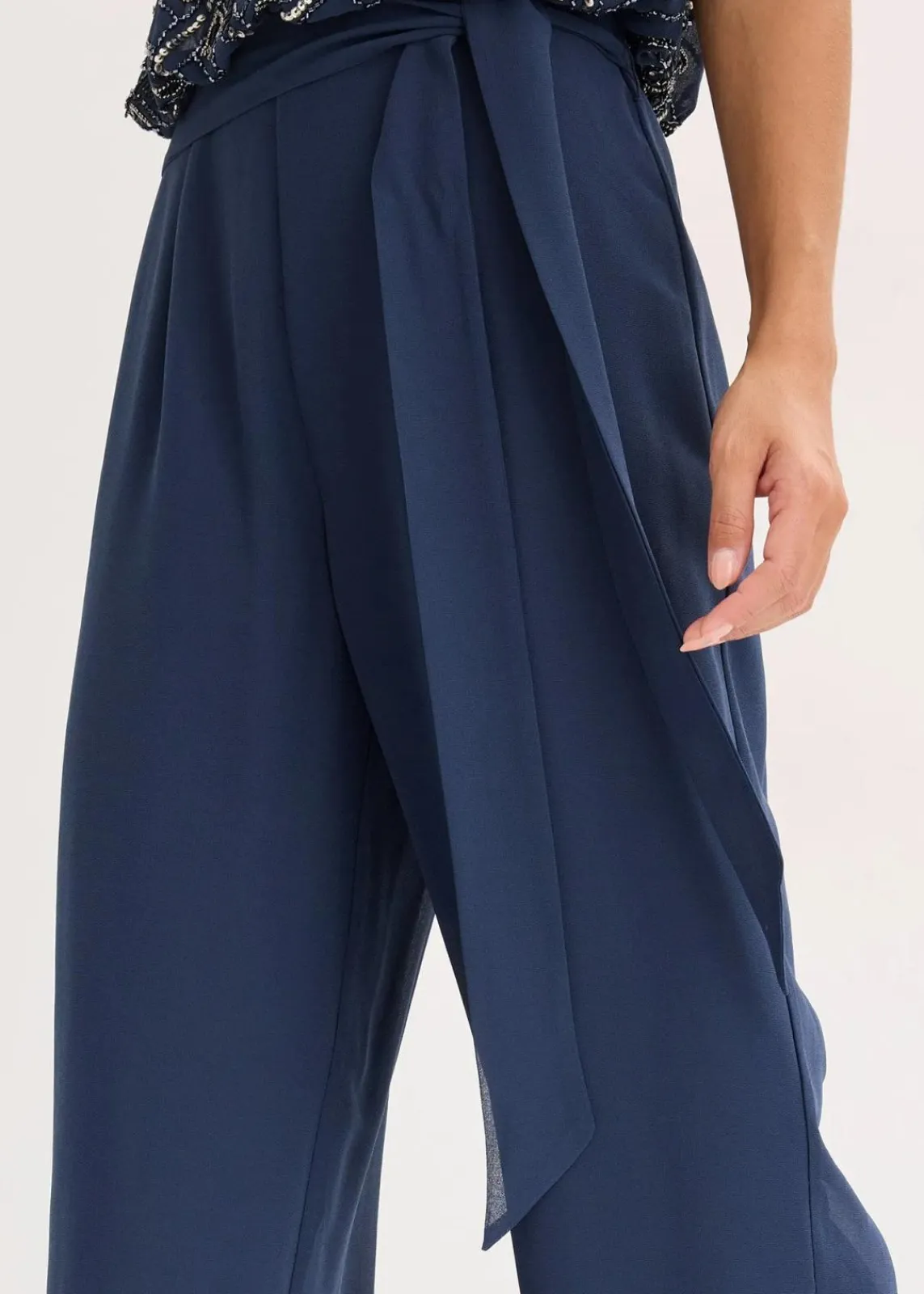 bonprix Bekleidung·Homewear|Festliche Mode^Overall mit Perlenstickerei dunkelblau