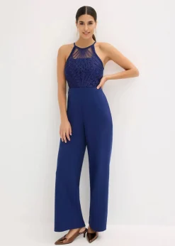 bonprix Bekleidung·Homewear|Festliche Mode^Overall mit Spitze mitternachtsblau