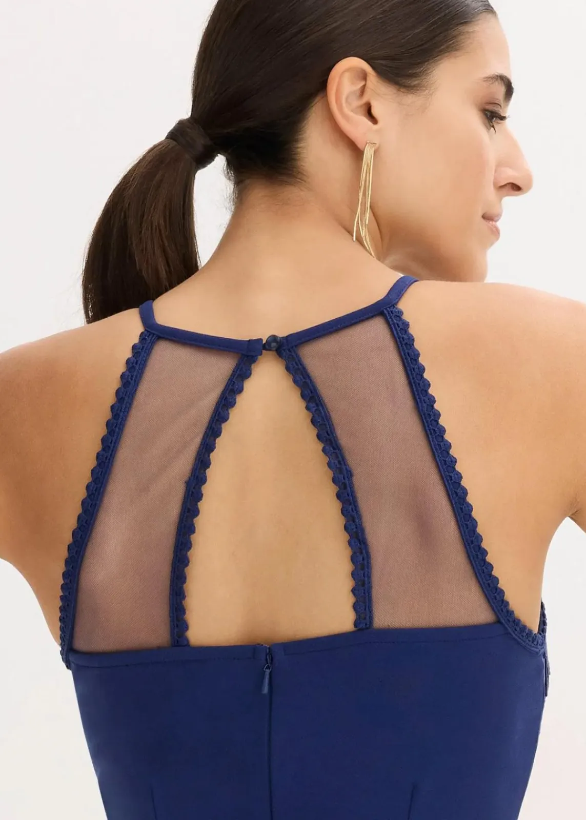bonprix Bekleidung·Homewear|Festliche Mode^Overall mit Spitze mitternachtsblau