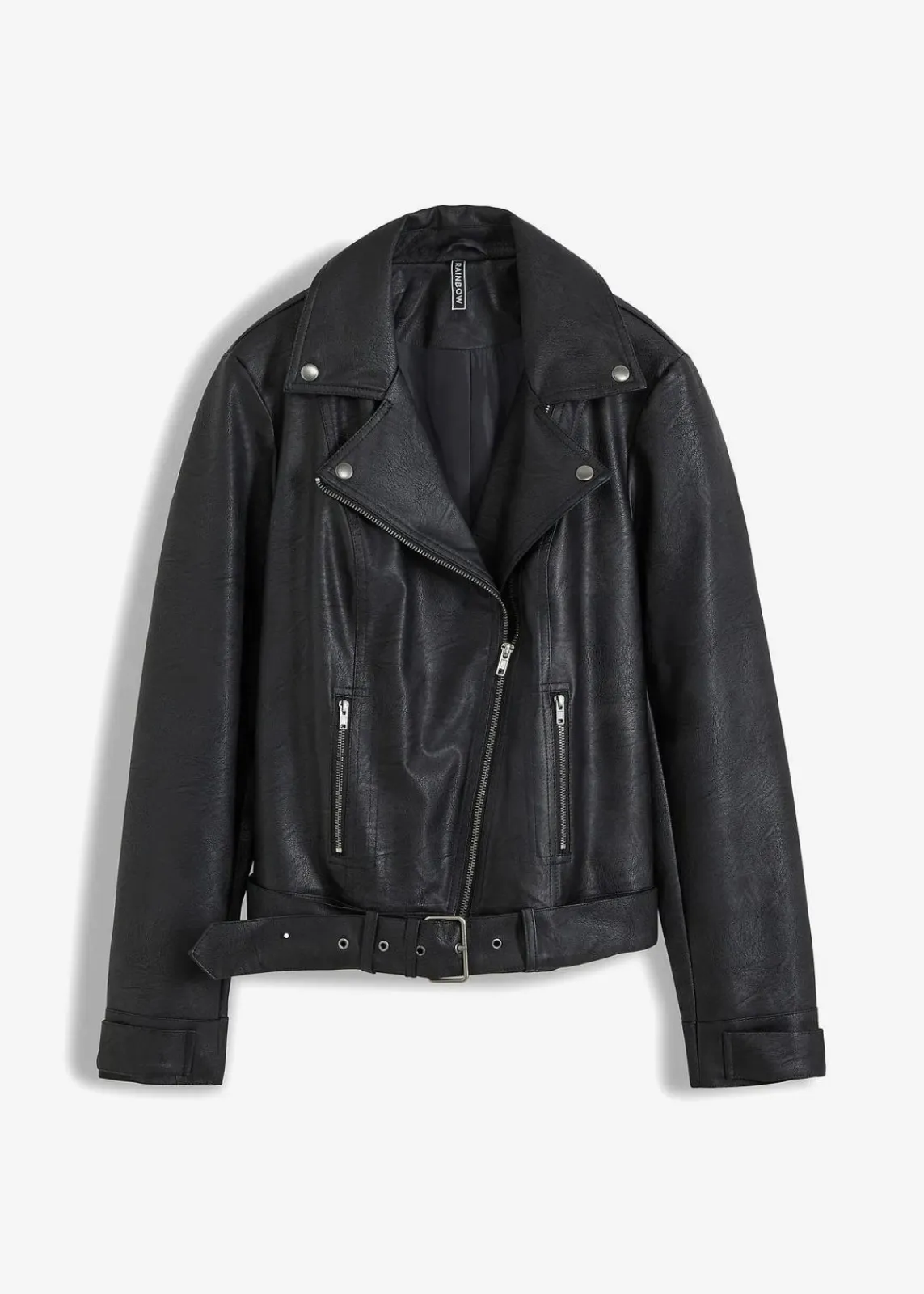bonprix Bekleidung·Hosen|Jacken & Mäntel^Oversize Biker-Jacke schwarz