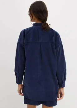 bonprix Bekleidung·Jacken & Mäntel|Nachhaltigere Materialien^Oversize Cordhemd dunkelblau