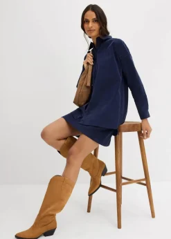 bonprix Bekleidung·Jacken & Mäntel|Nachhaltigere Materialien^Oversize Cordhemd dunkelblau