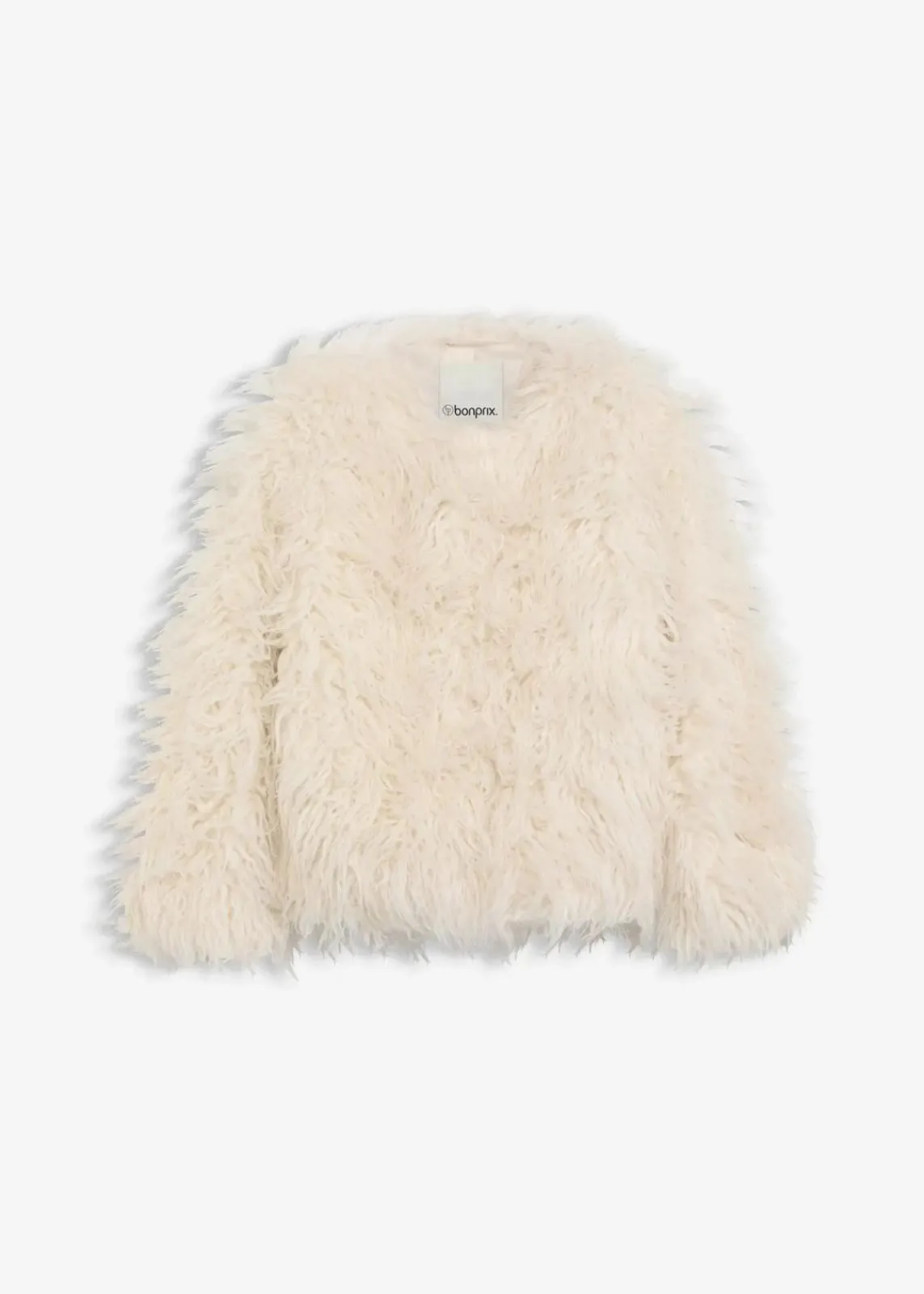 bonprix Bekleidung·Hosen|Jacken & Mäntel^Oversize Fellimitat-Jacke perlweiß