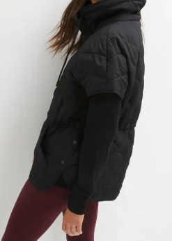 bonprix Bekleidung·Hosen|Jacken & Mäntel^Oversize Funktions-Steppweste, wasserabweisend schwarz
