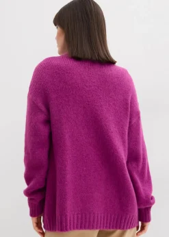 bonprix Bekleidung·Umstandsmode|Strickmode^Oversize Grobstrickjacke dunkelfuchsia