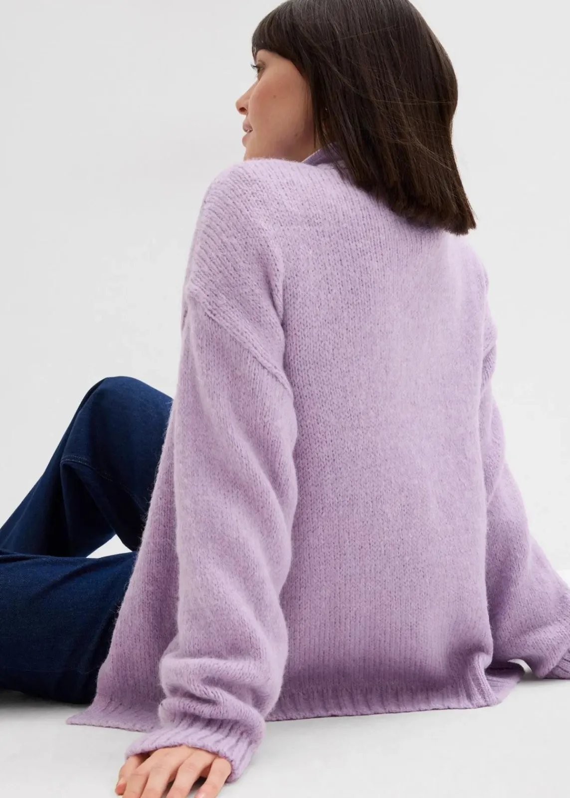 bonprix Bekleidung·Jeans|Pullover & Strickjacken^Oversize Grobstrickjacke zartflieder