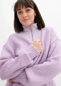 bonprix Bekleidung·Jeans|Pullover & Strickjacken^Oversize Grobstrickjacke zartflieder
