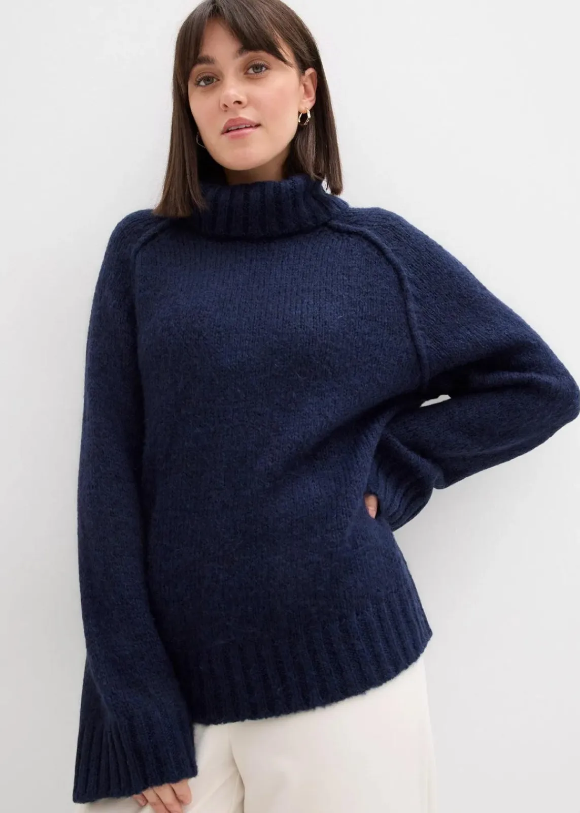 bonprix Bekleidung·Umstandsmode|Strickmode^Oversize Grobstrickpullover dunkelblau