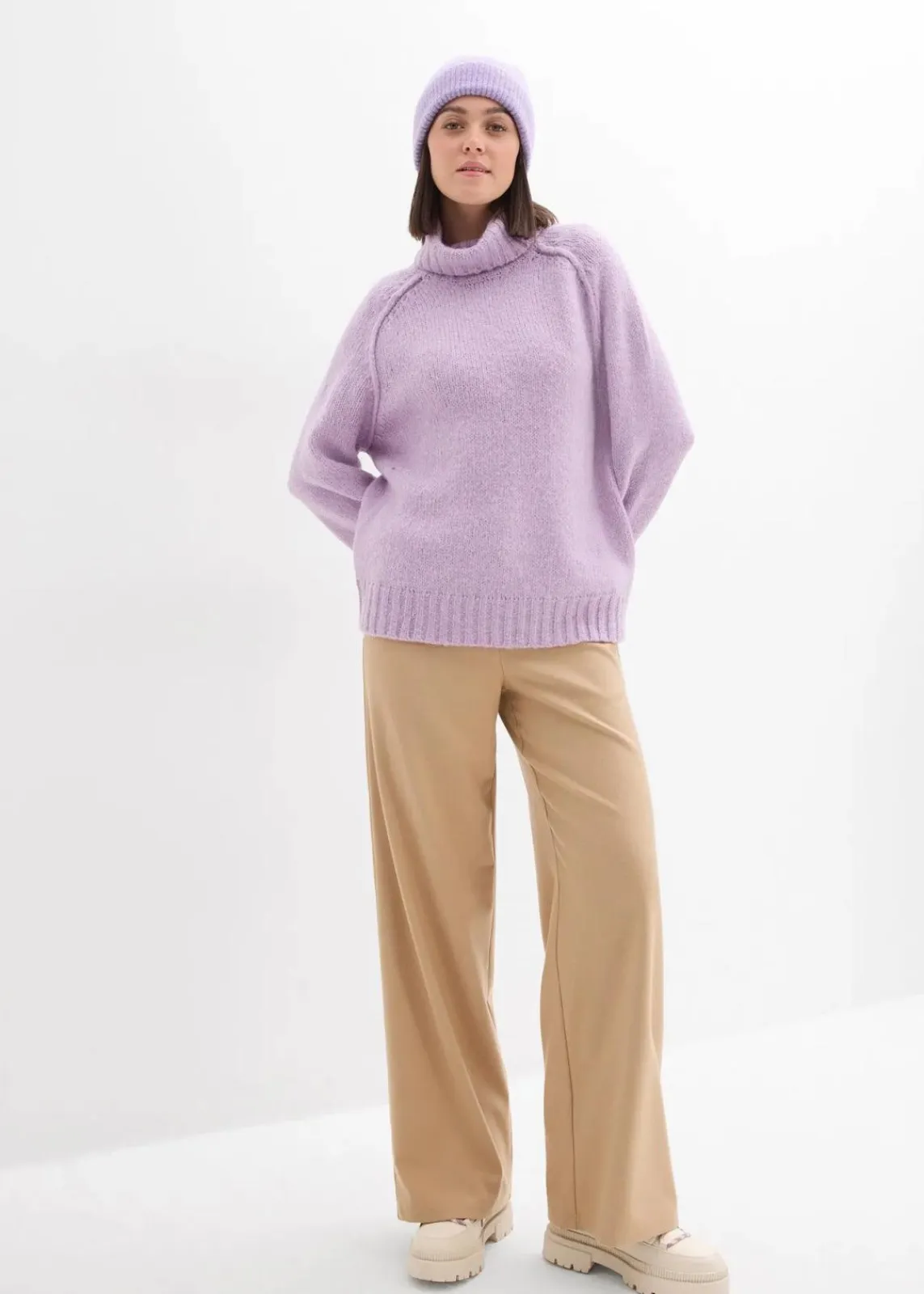 bonprix Bekleidung·Jeans|Pullover & Strickjacken^Oversize Grobstrickpullover zartflieder