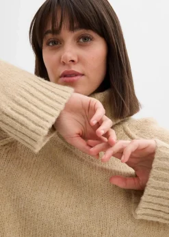 bonprix Bekleidung·Umstandsmode|Strickmode^Oversize Grobstrickpullover hellsand