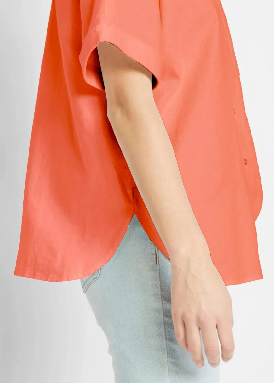 bonprix Bekleidung·Jacken & Mäntel|Blusen & Tuniken^Oversize Halbarmbluse mit Leinen kupferorange