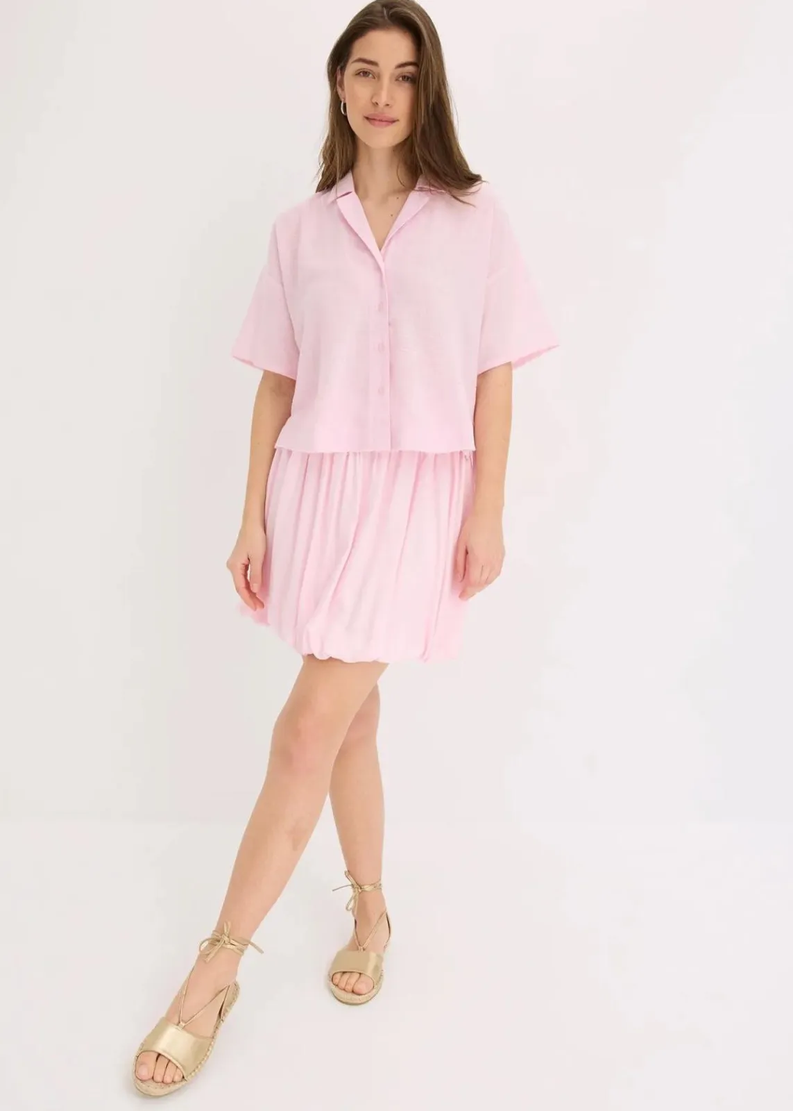 bonprix Nachhaltigere Materialien|Blusen & Tuniken^Oversize Hemdbluse kristallrosa