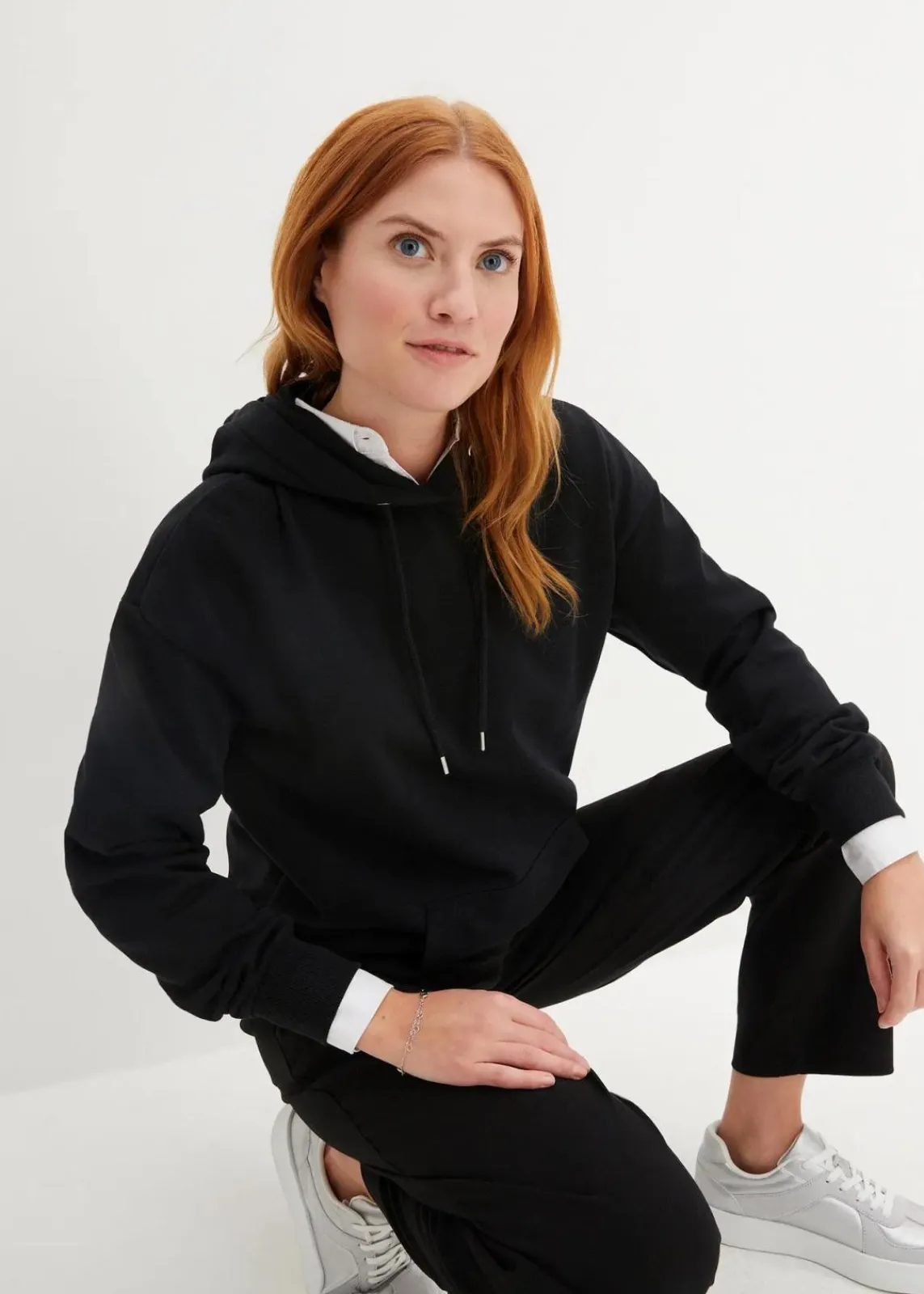bonprix Sweat|Basics^Oversize Hoodie schwarz