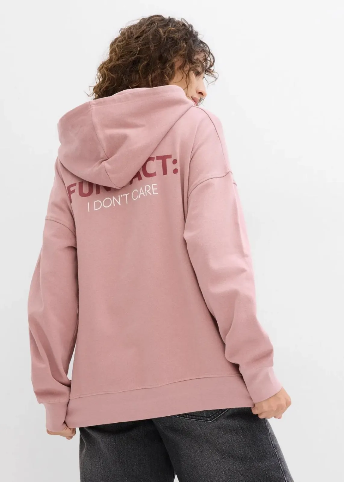 bonprix Bekleidung·Blusen & Tuniken|Sweat^Oversize Hoodie aus reiner Bio-Baumwolle rosenholz bedruckt