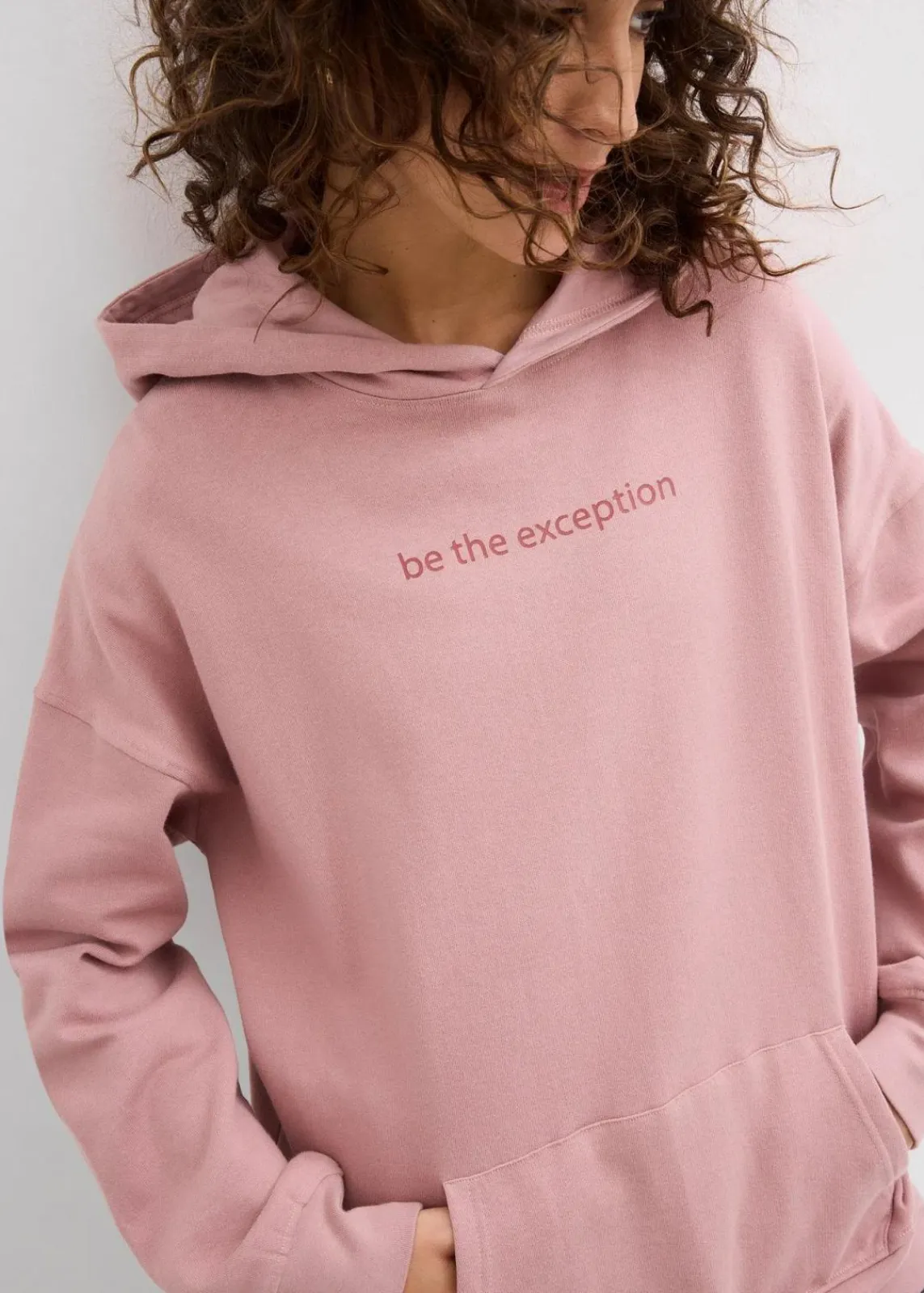 bonprix Bekleidung·Blusen & Tuniken|Sweat^Oversize Hoodie aus reiner Bio-Baumwolle rosenholz bedruckt