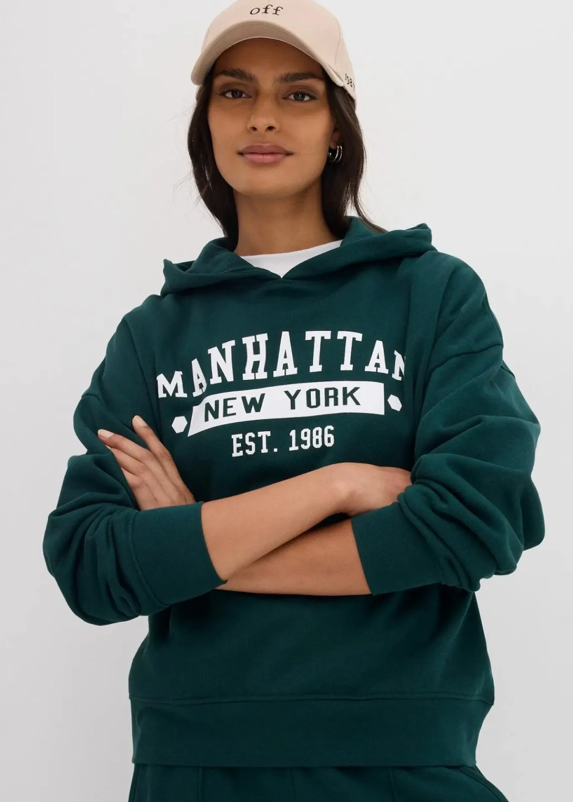 bonprix Sweat|Bekleidung·Blusen & Tuniken^Oversize Hoodie aus reiner Baumwolle tiefgrün