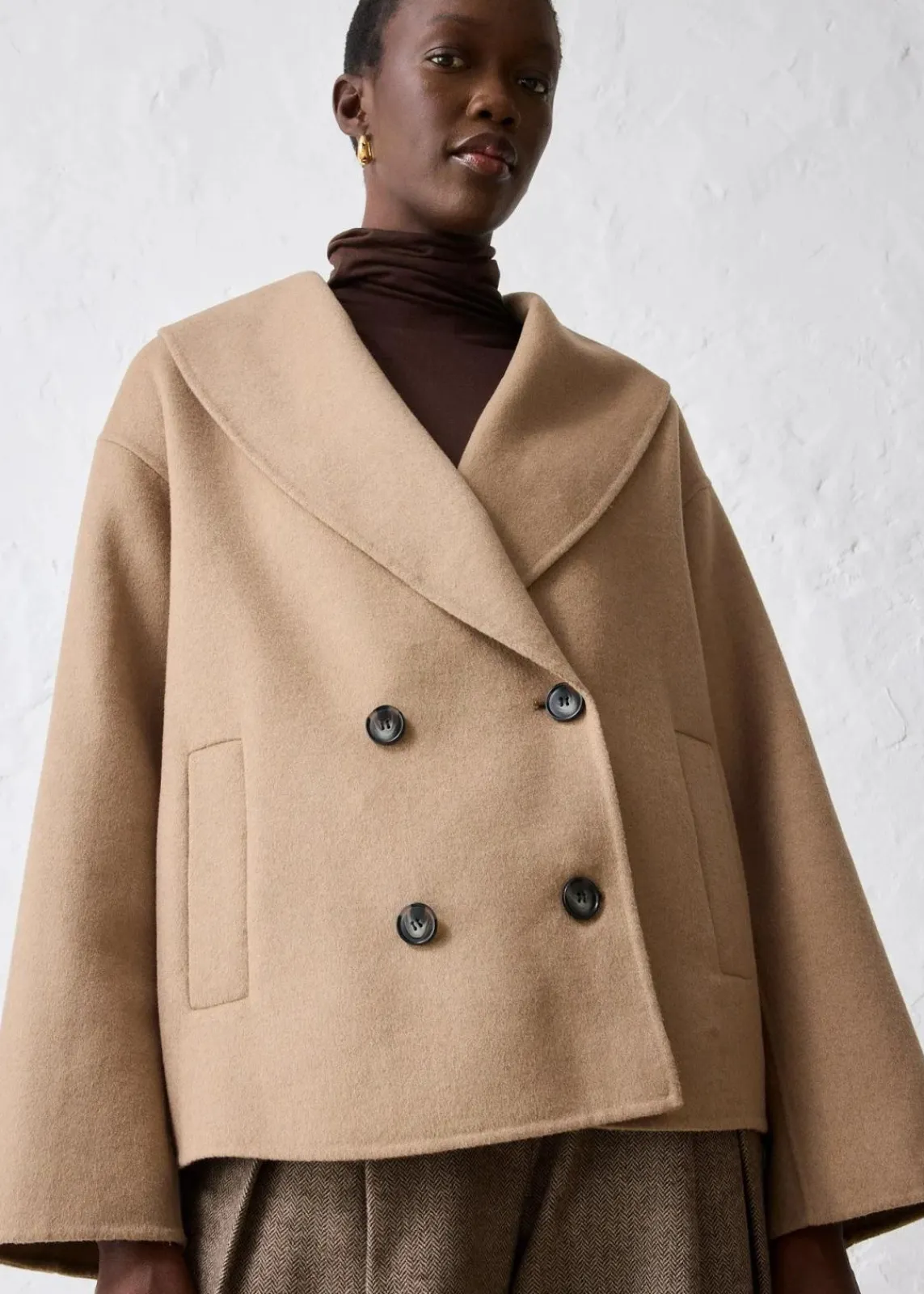 bonprix Bekleidung·Hosen|Jacken & Mäntel^Oversize Jacke aus weichem Woll-Mix khakibeige