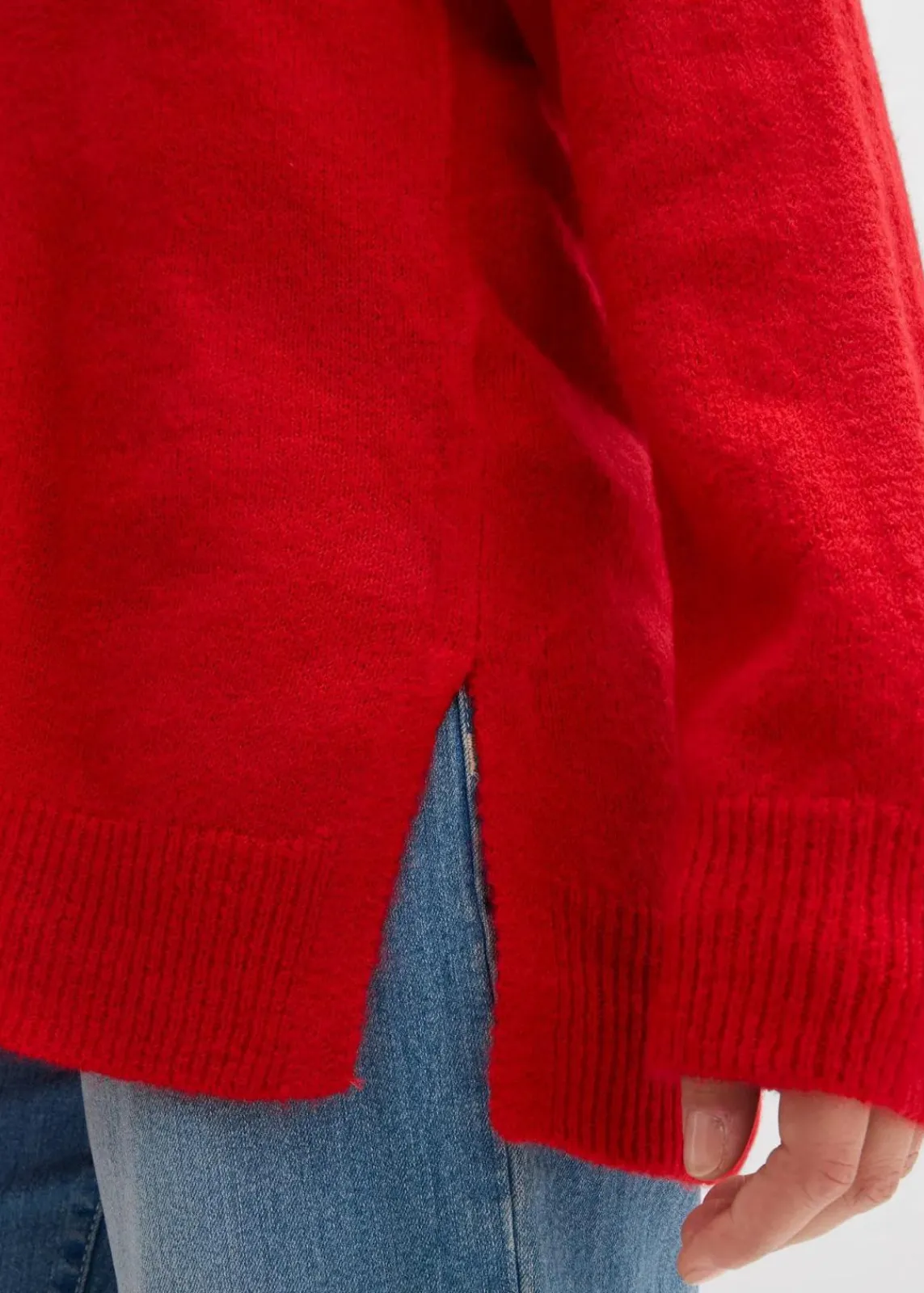 bonprix Pullover & Strickjacken|Strickmode^Oversize Longpullover mit Seitenschlitzen lavarot