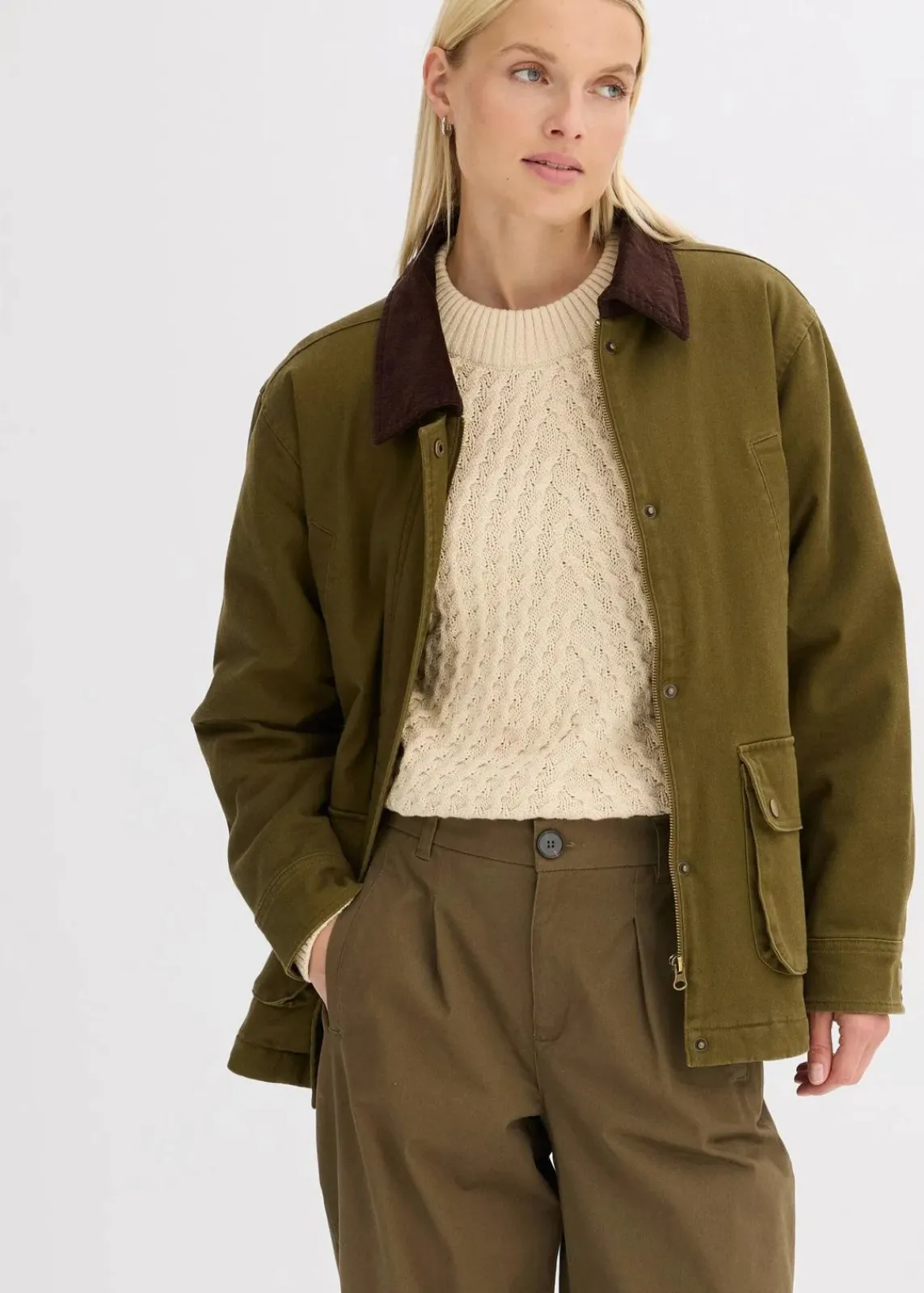 bonprix Jacken & Mäntel^Oversize Parka erdoliv/dunkelbraun