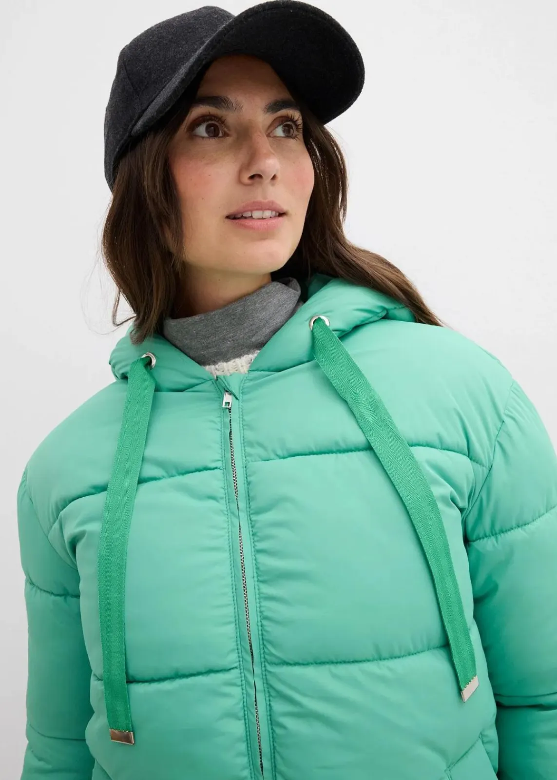 bonprix Jacken & Mäntel|Nachhaltigere Materialien^Oversize Puffer-Jacke perlgrün