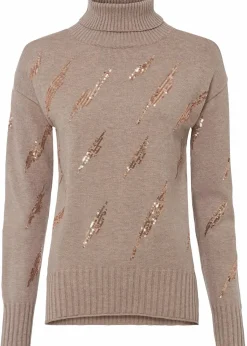 bonprix Pullover & Strickjacken|Strickmode^Oversize Pullover aus softem Viskose-Mix hellbraun meliert
