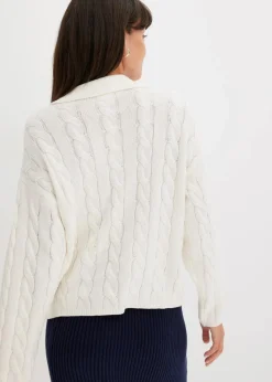bonprix Bekleidung·Umstandsmode|Strickmode^Oversize Pullover aus weichem Kaschmir-Mix wollweiß