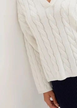 bonprix Bekleidung·Umstandsmode|Strickmode^Oversize Pullover aus weichem Kaschmir-Mix wollweiß